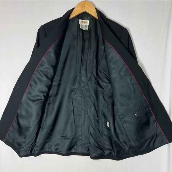 Vintage Talbots 100% Pure New Wool Blazer Size 6 Petite Single Button Black - Picture 8 of 13